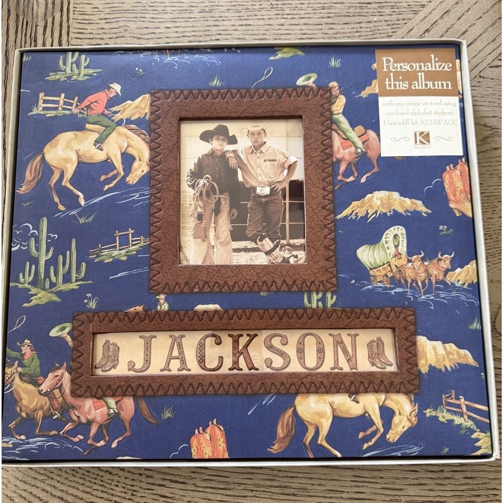Cowboy Western Country Personalization Scrap Book Photo Album K&Company Large